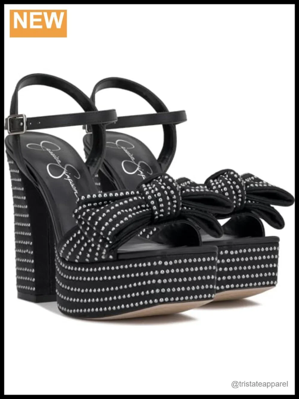 Jessica Simpson Lollien Bow Platform Sandals Ankle Strap Open Toe Block Heel